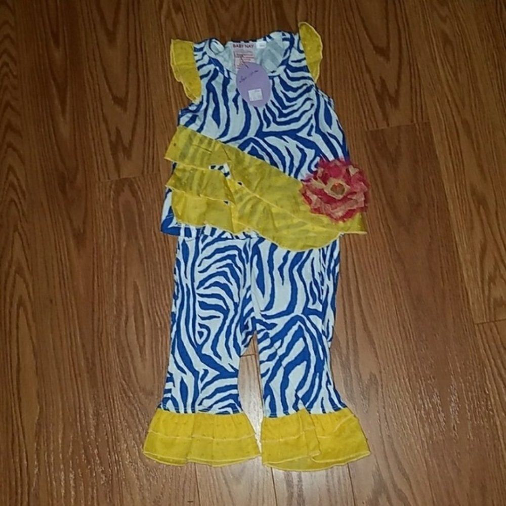 Baby Nay striped Capri rumba outfit  Sz 18m  NWT